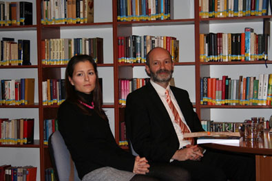 v.l.n.r.: Kinga Barbara Hajdú (ELTE) und András F. Balogh (ELTE)