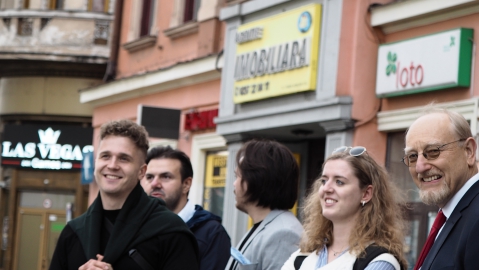 Stadtführung in Arad (Rumänien) (Studierende: Patrick Haasler, Tanissa Conradi und Herr Dr. Heinrich Kreft)