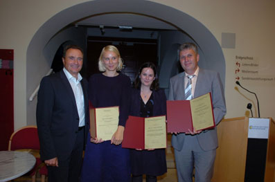 v.l.n.r.: Landesrat Bieler, B. Zeman, Ursula Mindler, H. Brettl