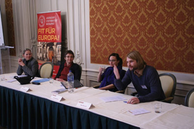O. Lénárt (AUB), H. Kozinska-Witt (Rostock), Elena Messner (Wien), Marc Weiland (Halle-Wittenberg)